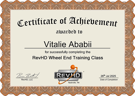 RevHD Wheel End Training Class